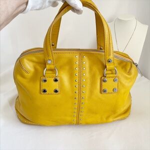 LOW START🔥🔥🔥Michael Kors Yellow Leather Satchel with Studs